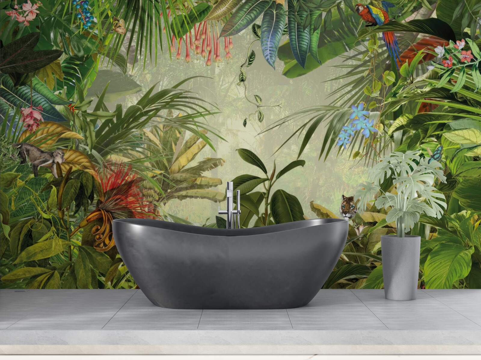 Фотошпалери зелений тропічний пейзаж