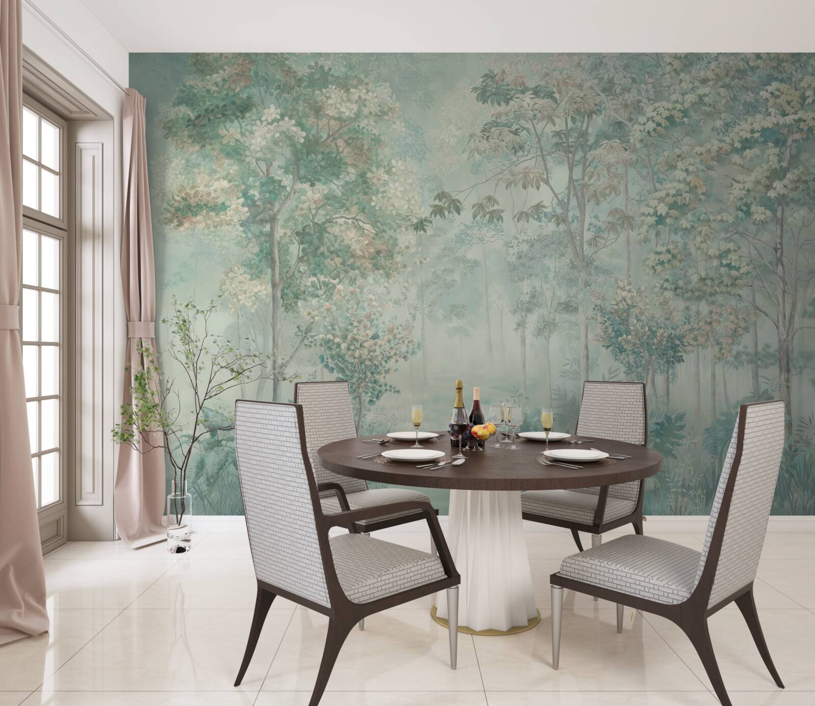 Фотошпалери таємничий ліс, оповитий туманом