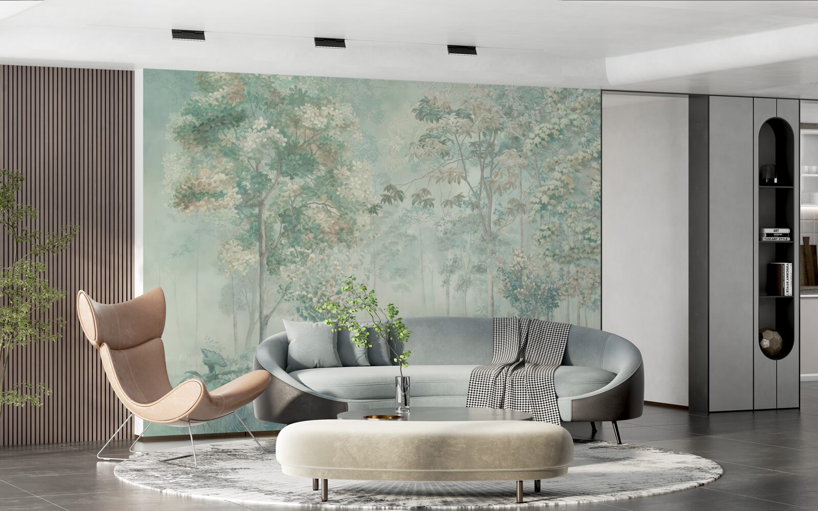 Фотошпалери таємничий ліс, оповитий туманом