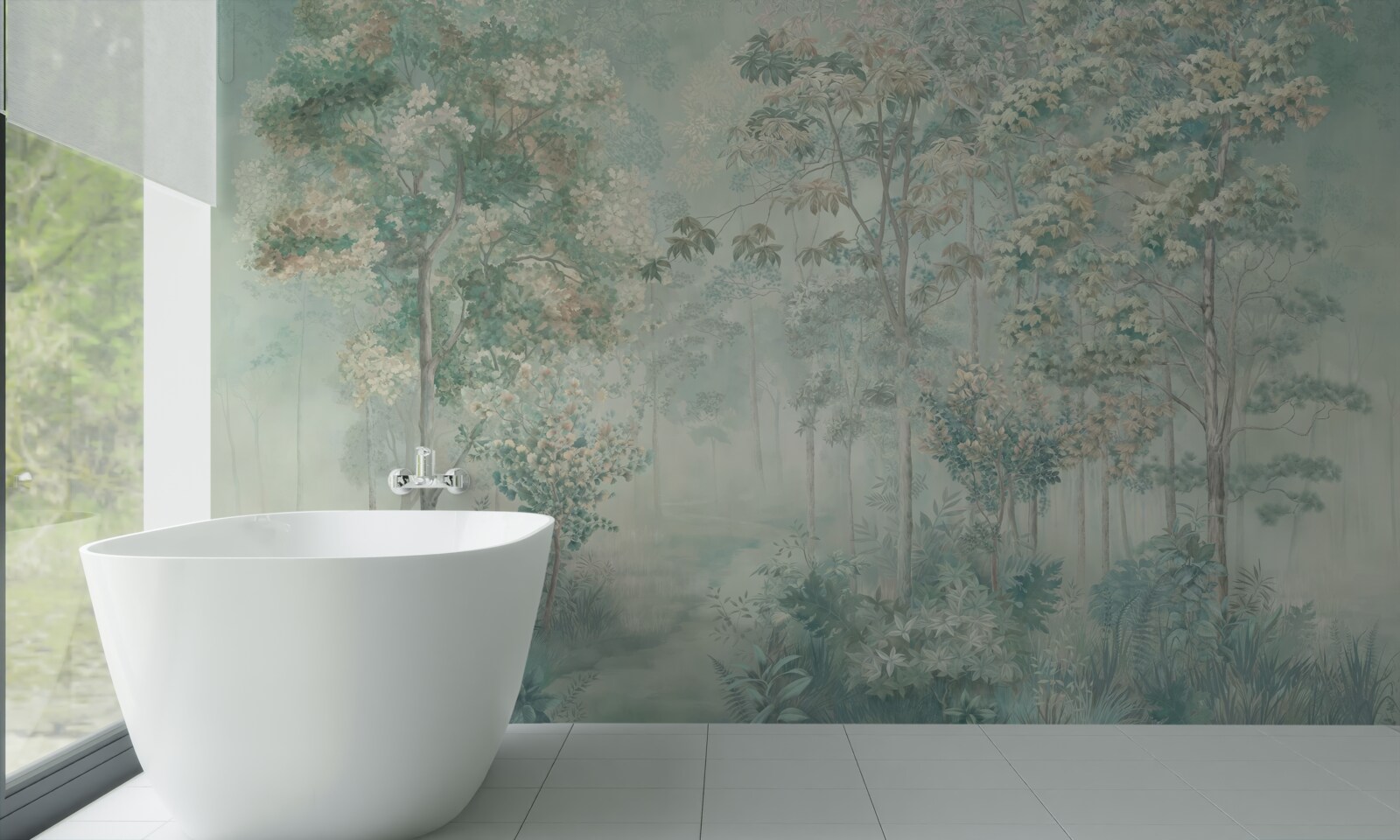 Фотошпалери таємничий ліс, оповитий туманом