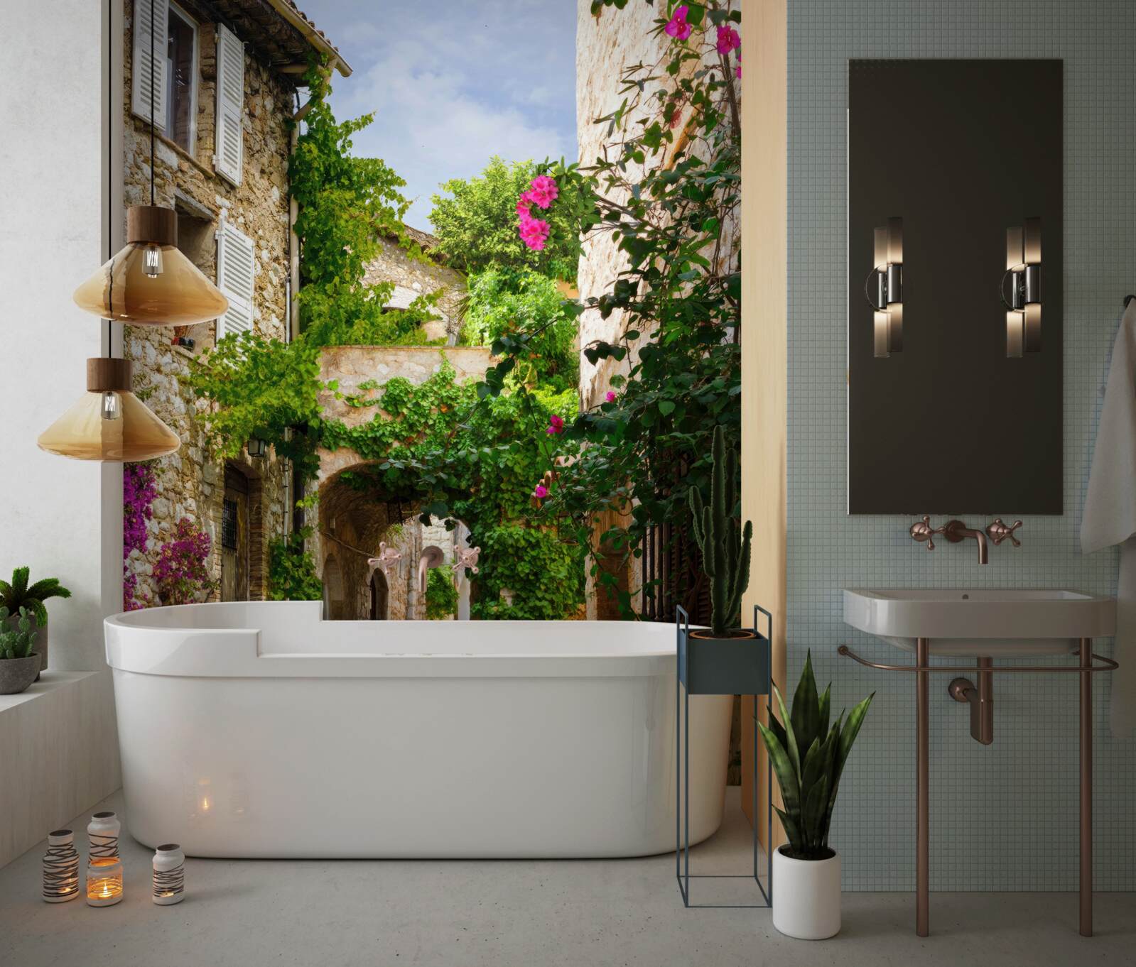 Фотошпалери вузька вуличка в Італії