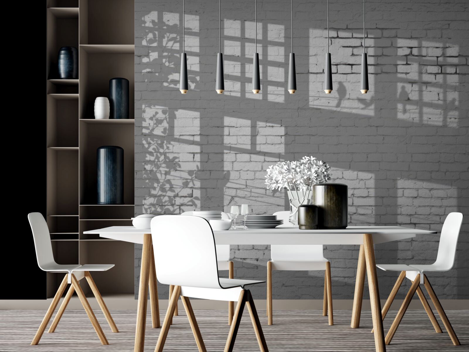 Фотошпалери відблиски на світлому цеглі