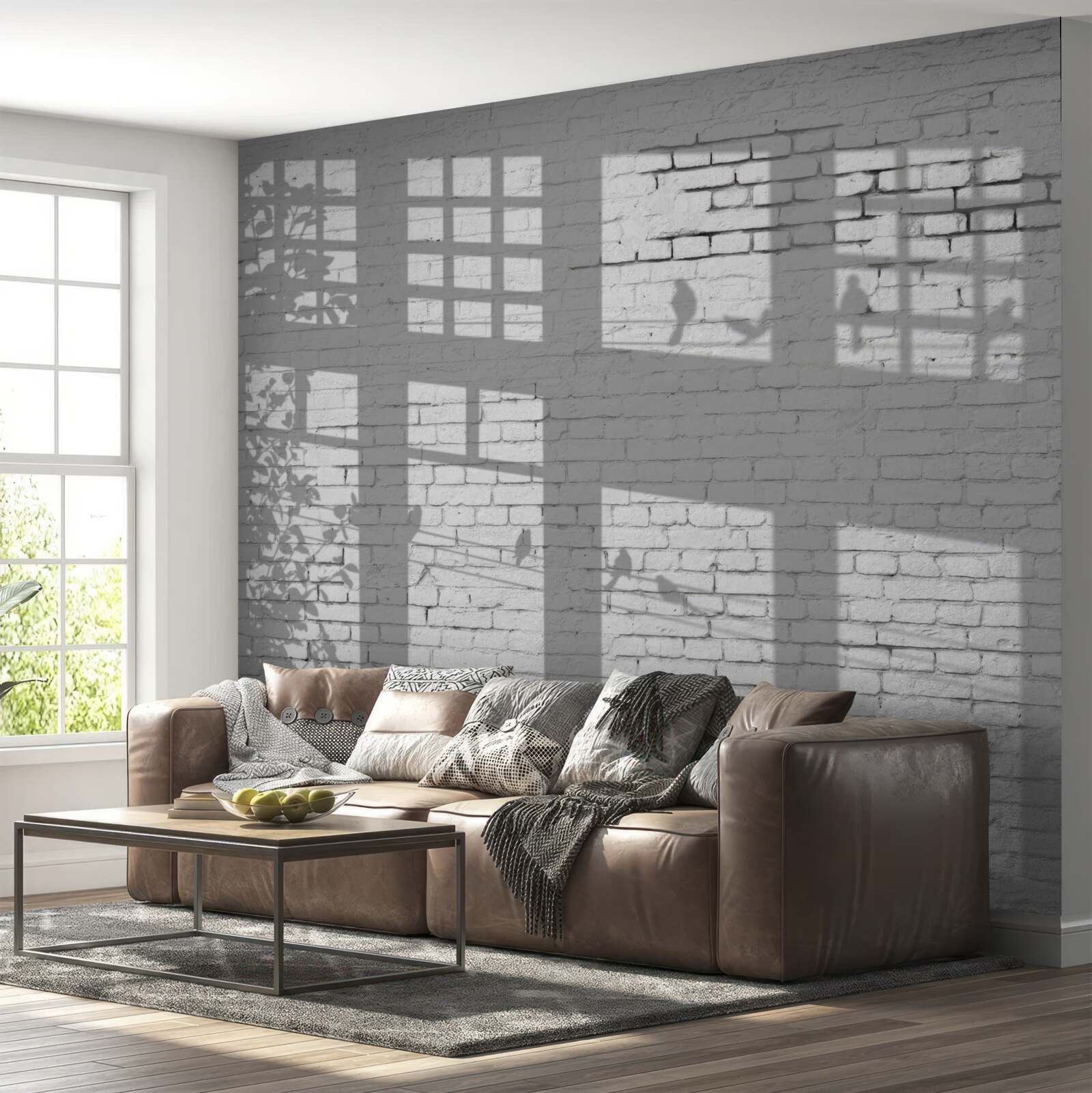 Фотошпалери відблиски на світлому цеглі