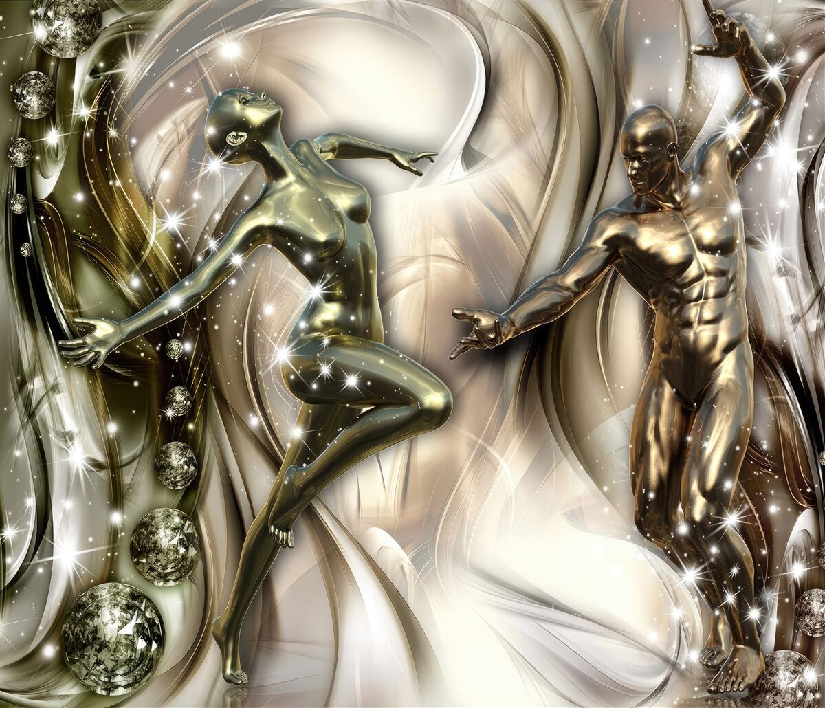 Фотошпалери танцююча пара, сповнена пристрасті