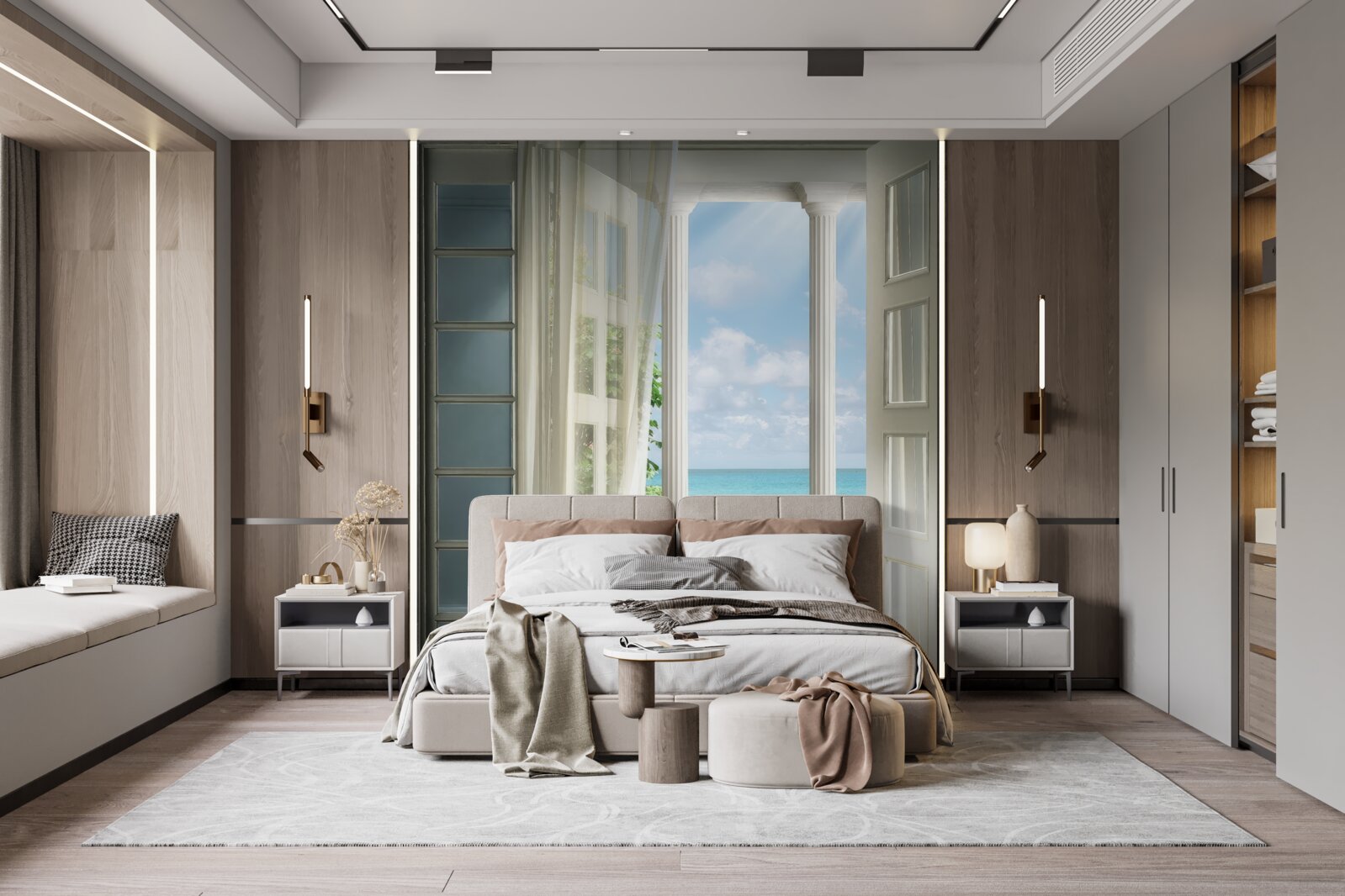 Фотошпалери двері на балкон відчинені