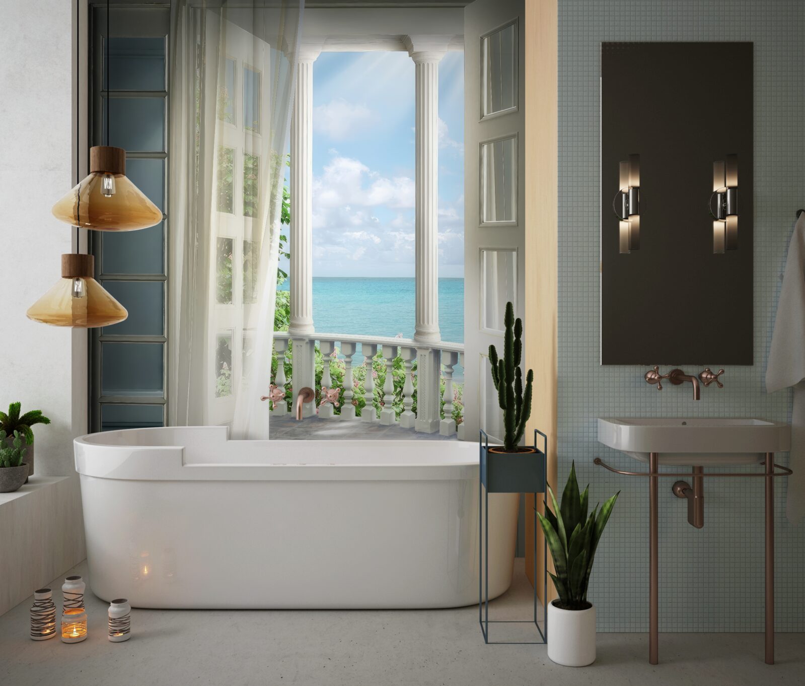 Фотошпалери двері на балкон відчинені