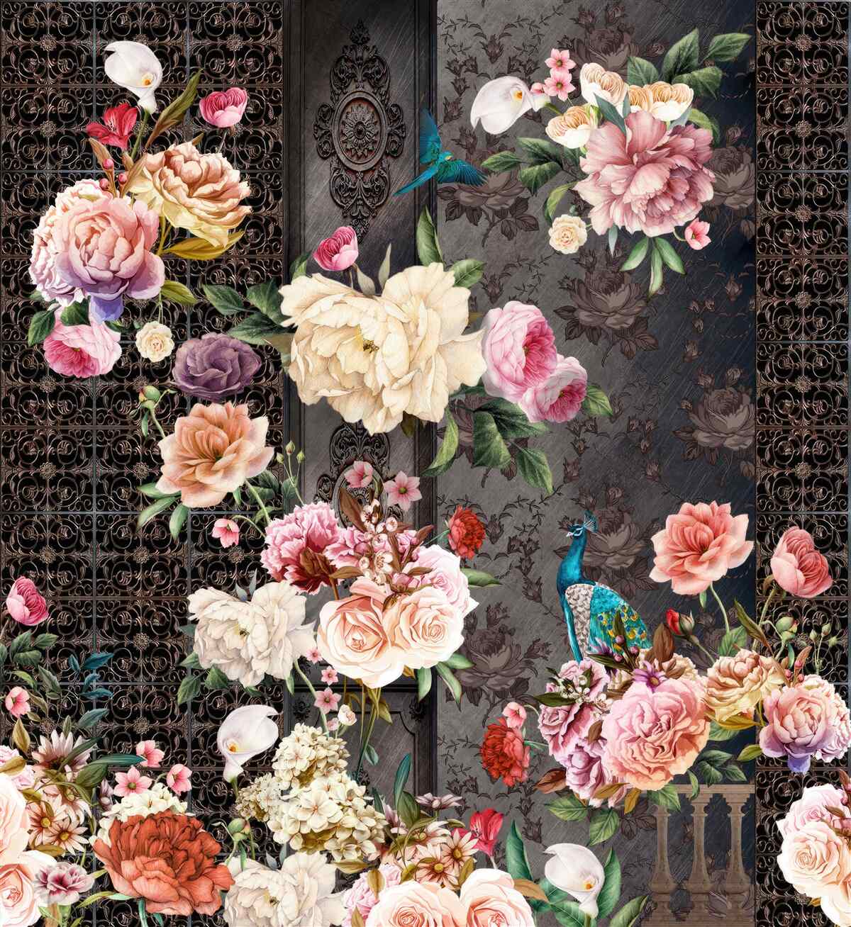 Фотошпалери багато чудових квітів