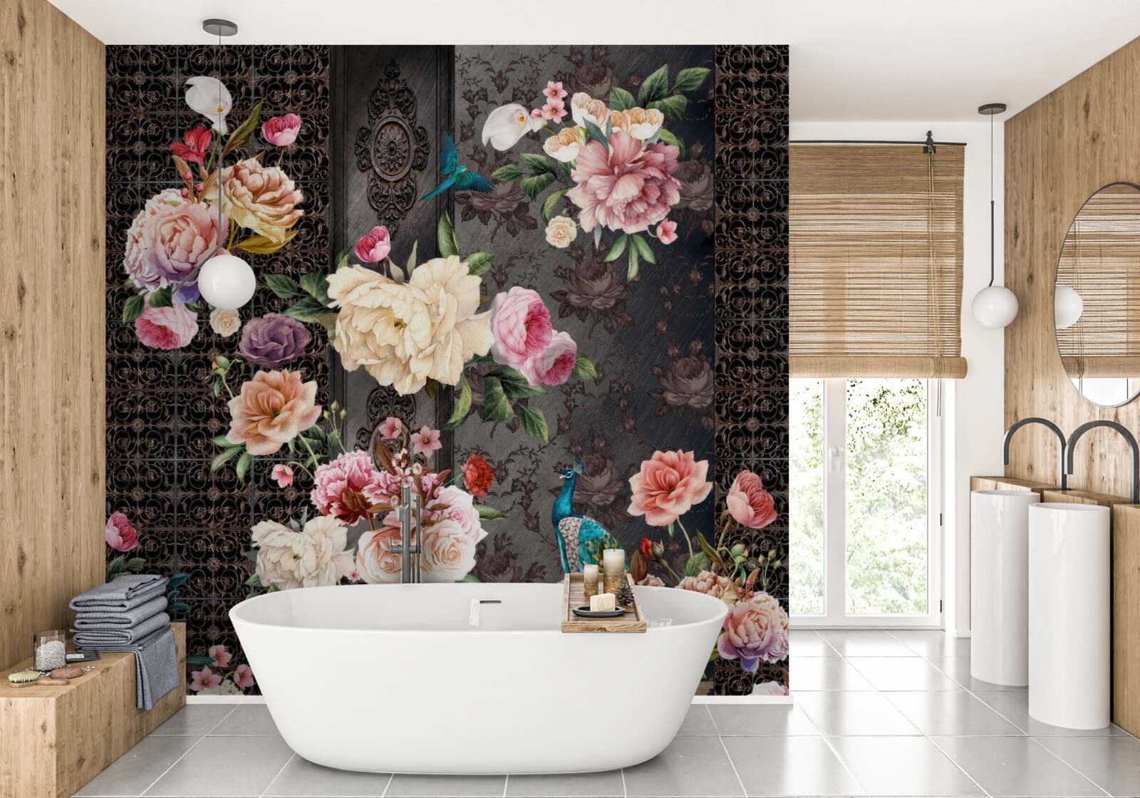 Фотошпалери багато чудових квітів