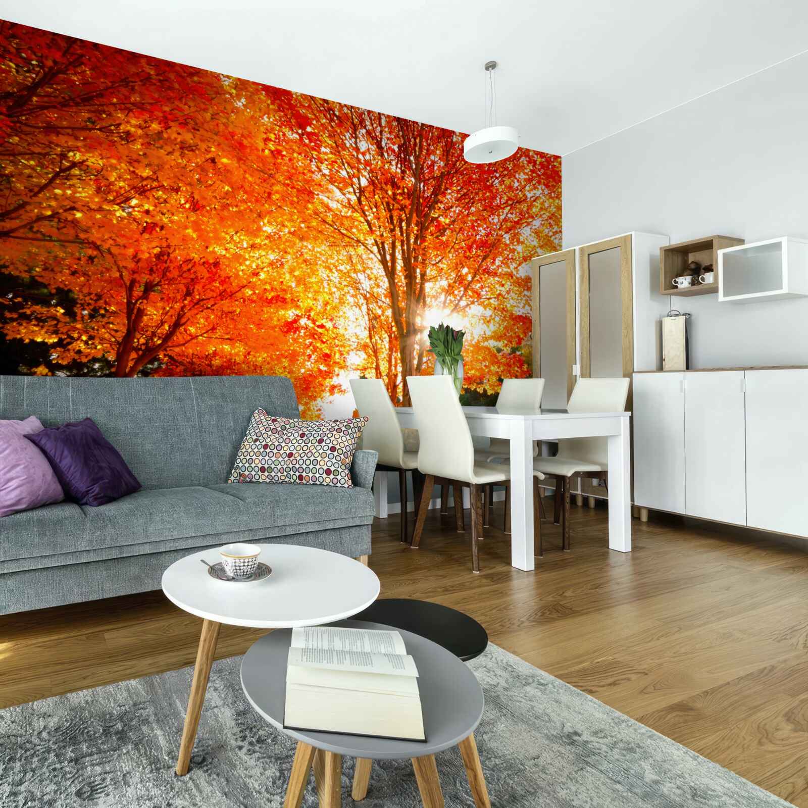 Фотошпалери ліс, сповнений осінніх барв