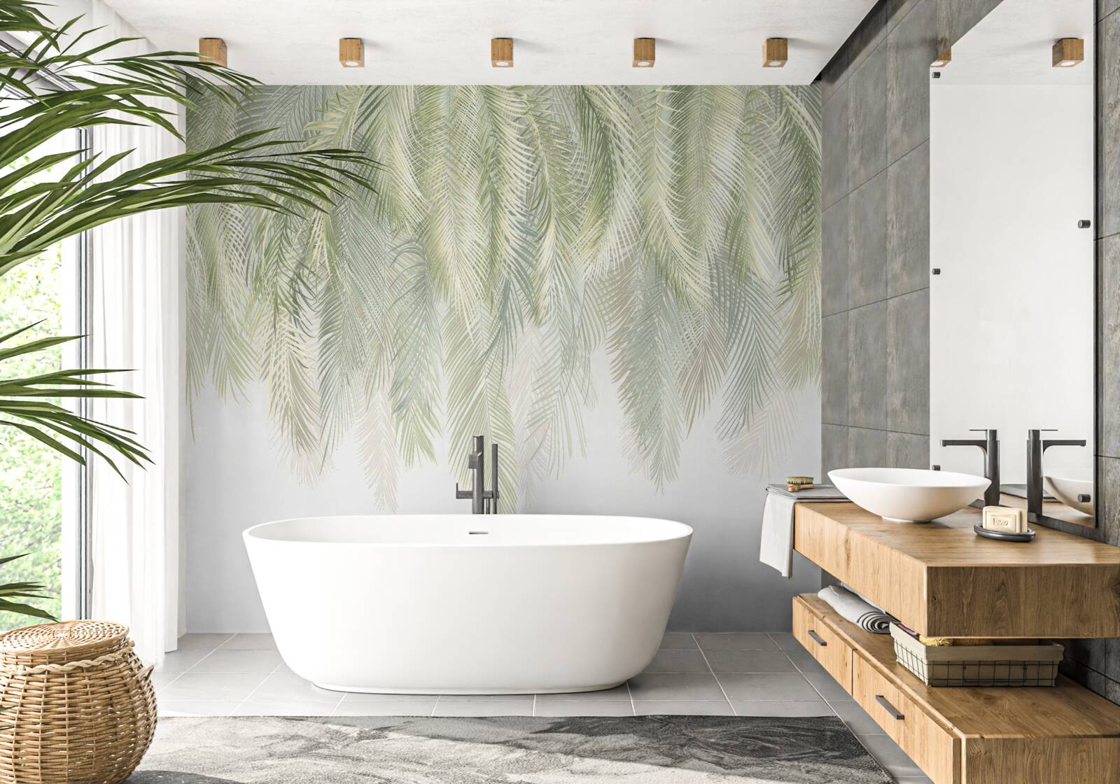 Фотошпалери ніжне пір'я звисає