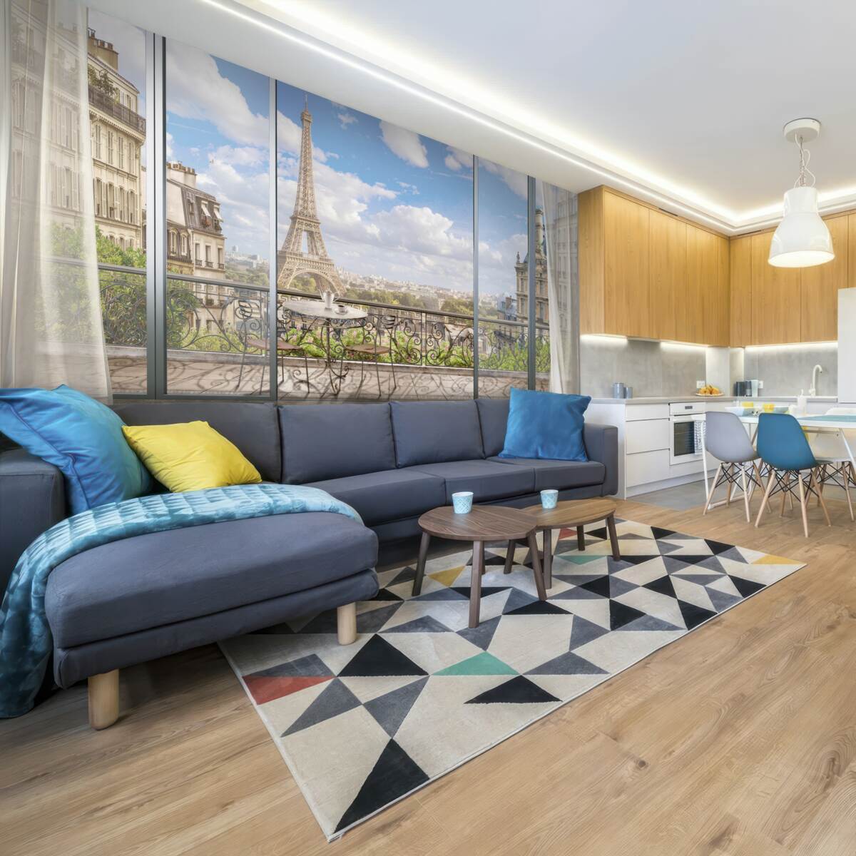 Фотошпалери вид на Ейфелеву вежу з балкона