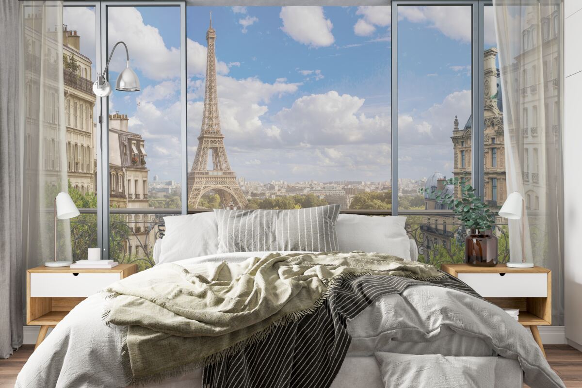 Фотошпалери вид на Ейфелеву вежу з балкона