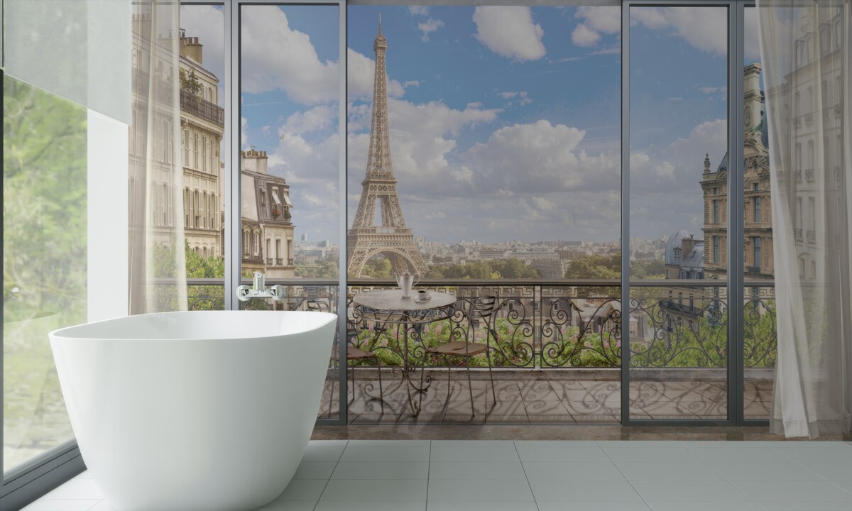 Фотошпалери вид на Ейфелеву вежу з балкона