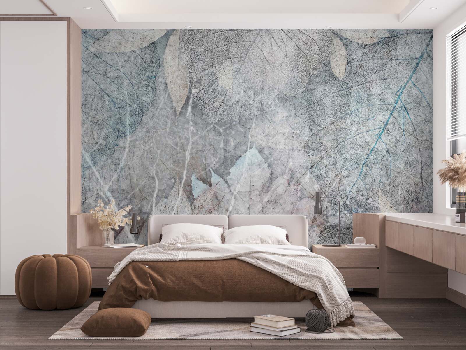 Фотошпалери колекція засушених рослин на сірому тлі