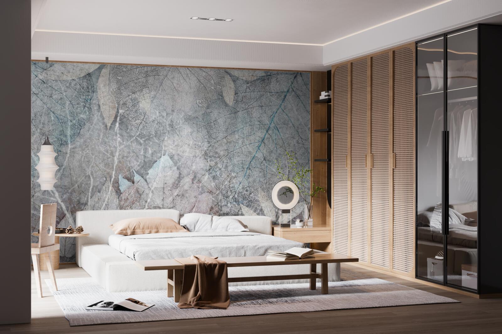 Фотошпалери колекція засушених рослин на сірому тлі