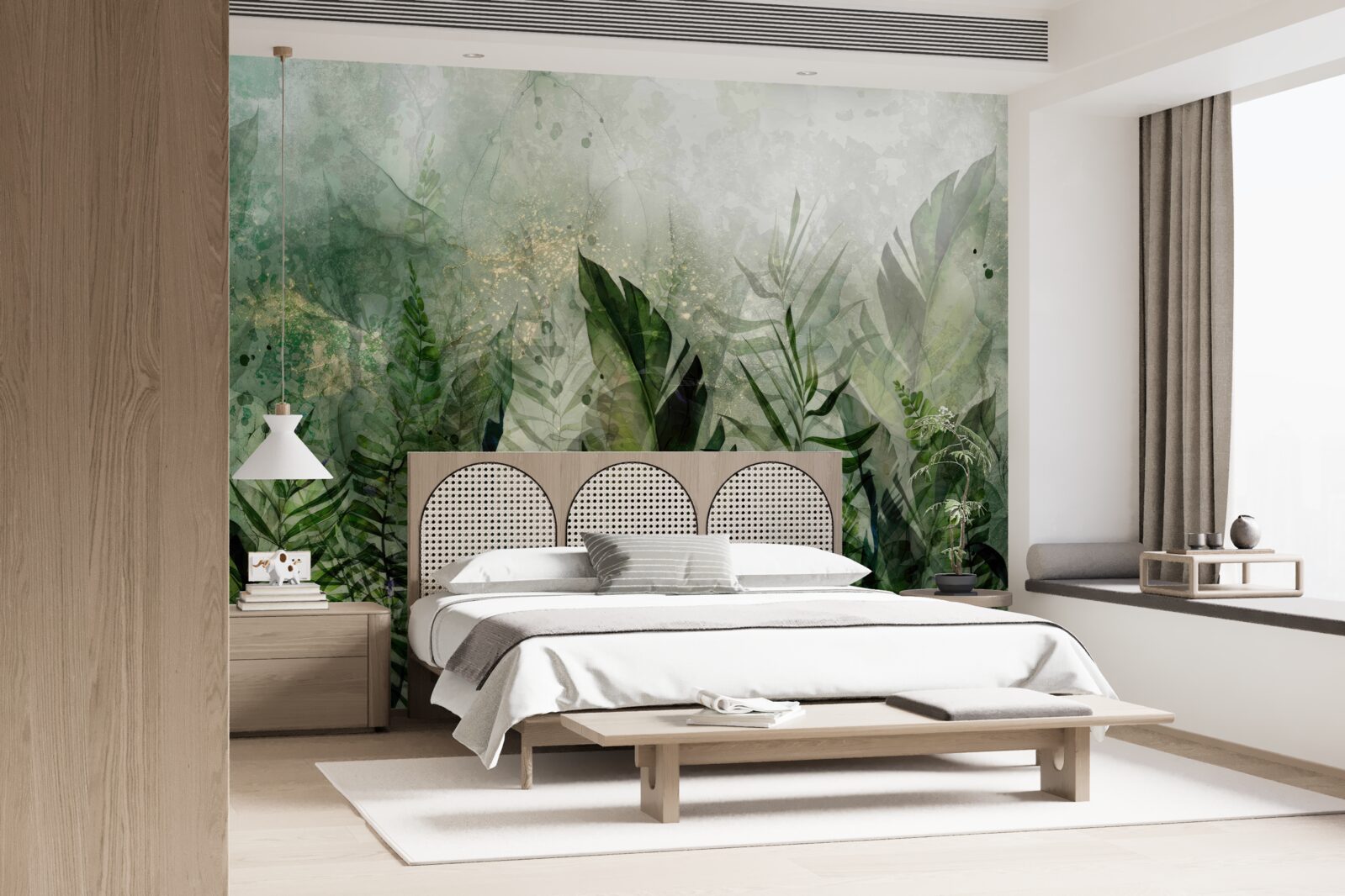 Фотошпалери зелене листя в абстрактному стилі