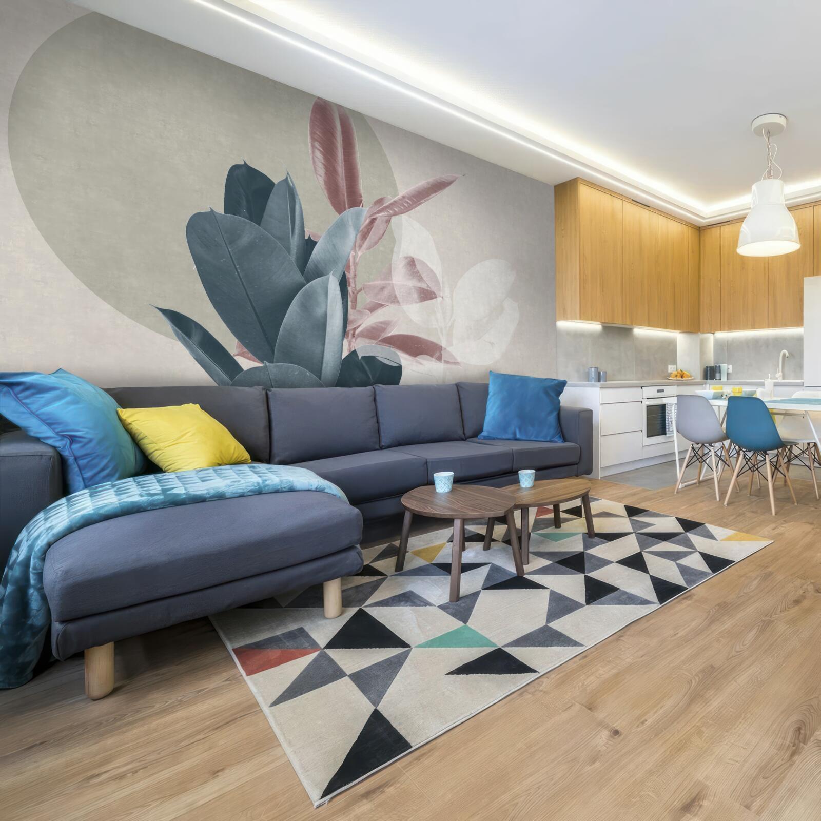 Фотошпалери фігове дерево на тлі сірої стіни