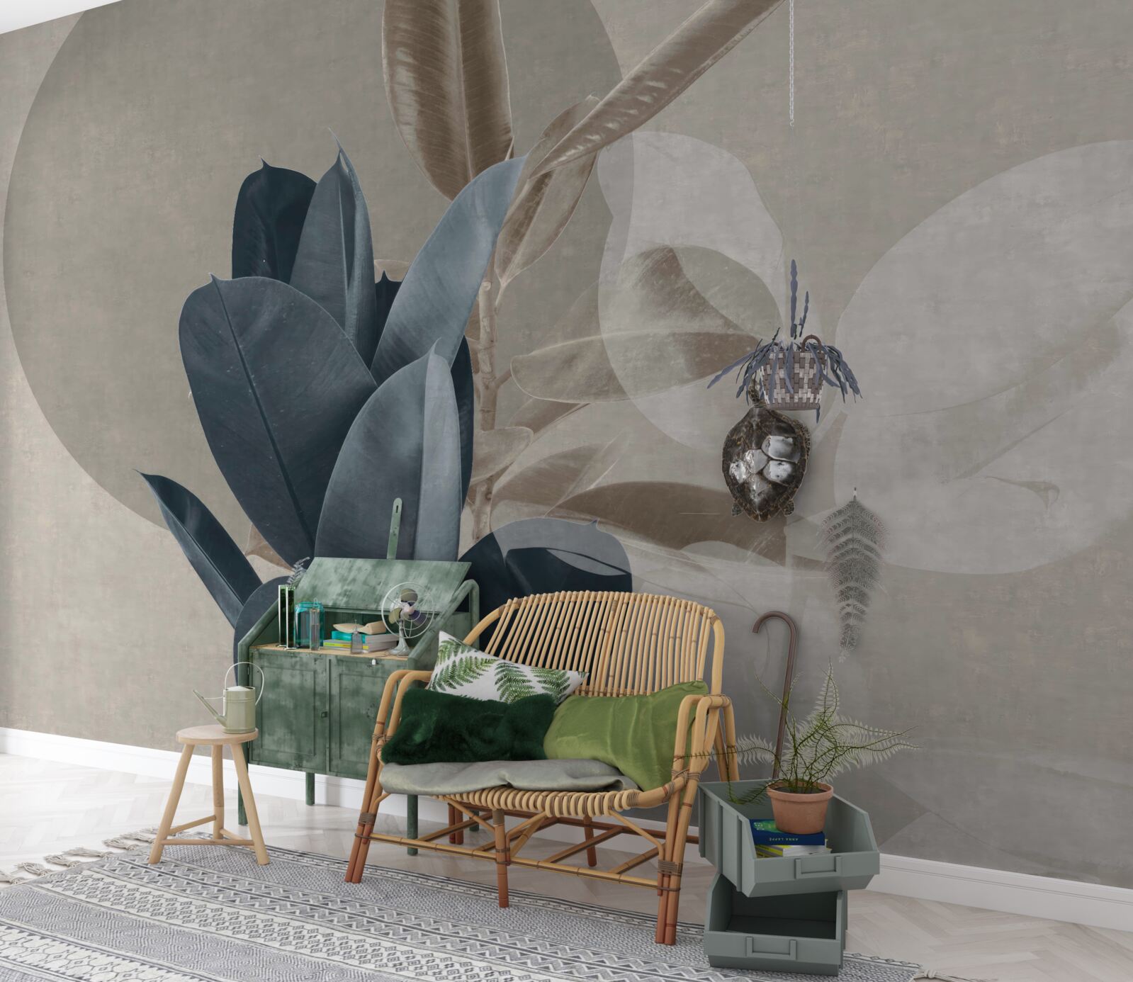 Фотошпалери кімнатна рослина біля стіни