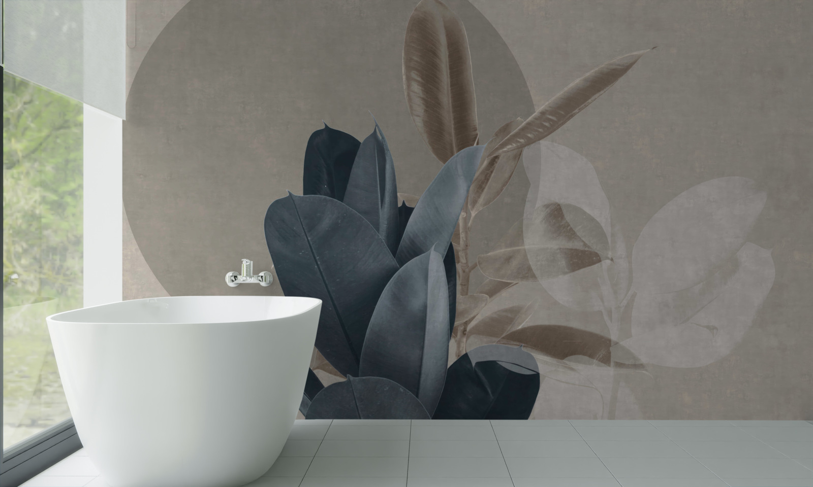 Фотошпалери кімнатна рослина біля стіни