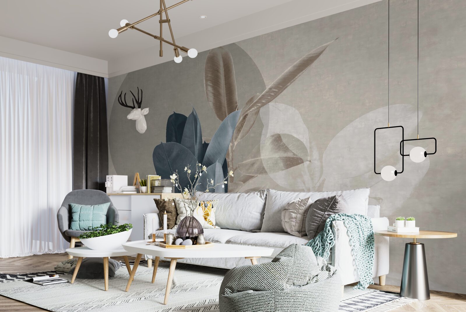 Фотошпалери кімнатна рослина біля стіни