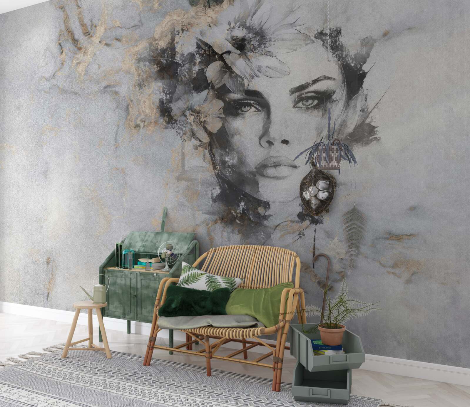 Фотошпалери зображення дівчини, яка дивиться вдалину