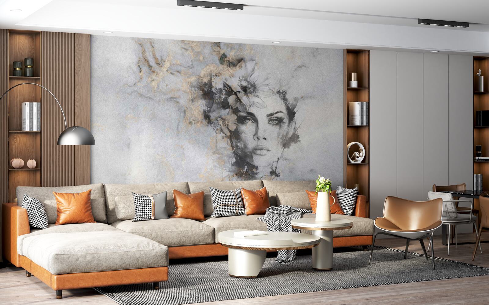 Фотошпалери зображення дівчини, яка дивиться вдалину