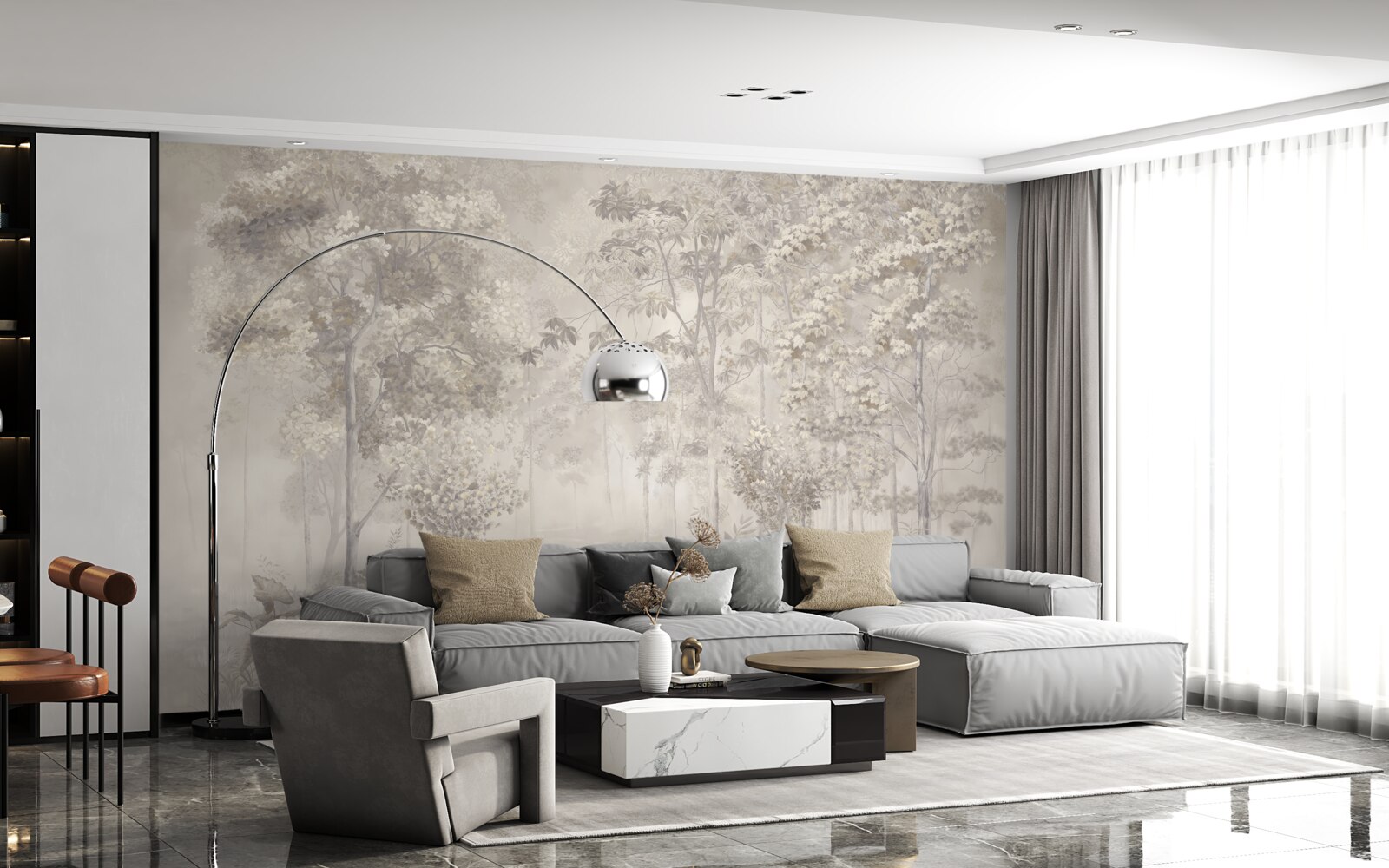 Фотошпалери гай струнких дерев