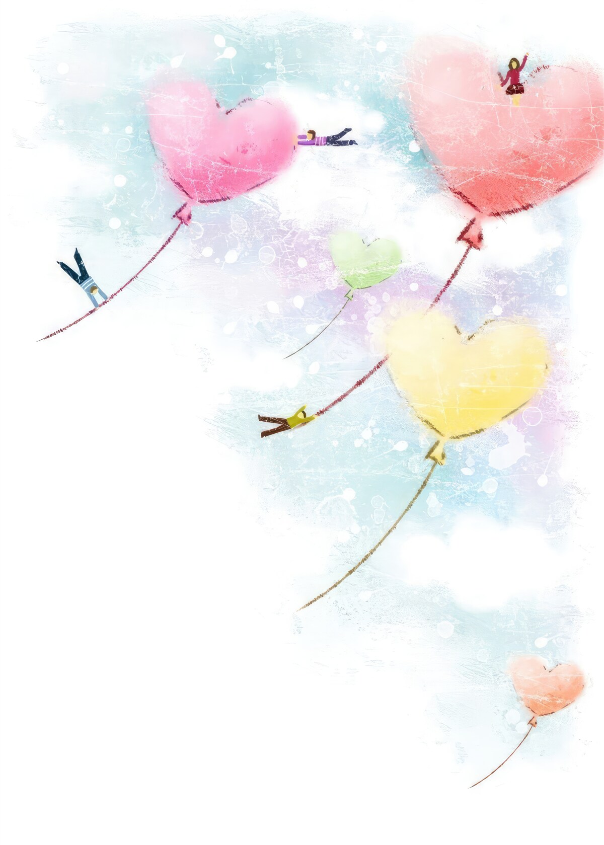 Фотошпалери люди літають на повітряних кулях у формі серця