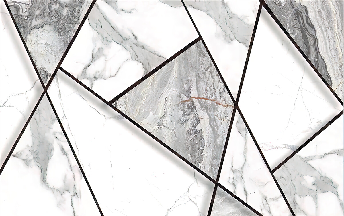 Фотошпалери мармурова плитка в чорно-білому кольорі
