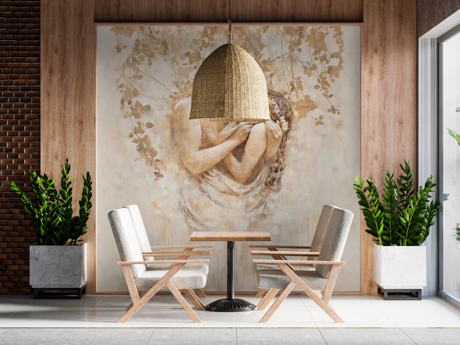 Фотошпалери юнак цілує дівчину