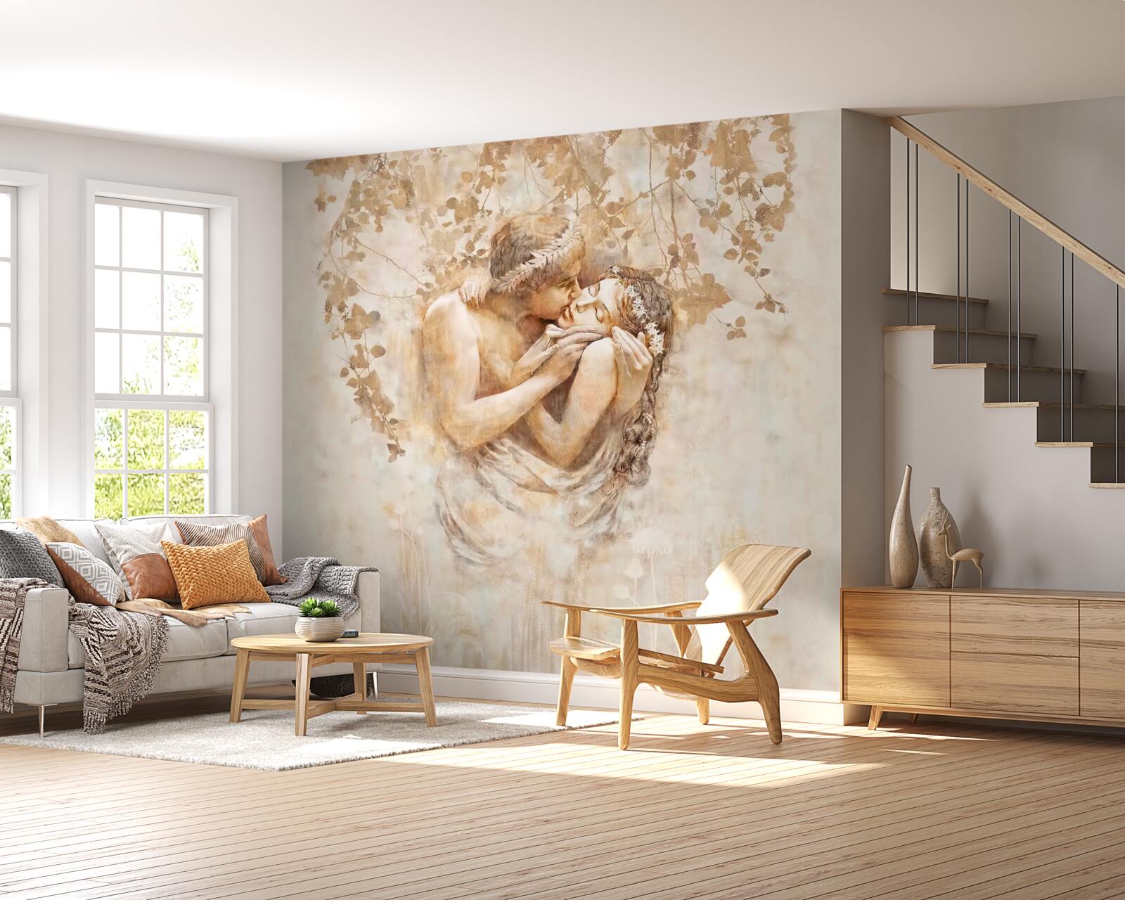 Фотошпалери юнак цілує дівчину