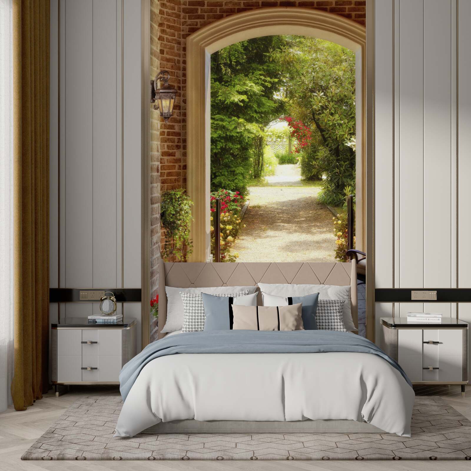 Фотошпалери лавка біля арки