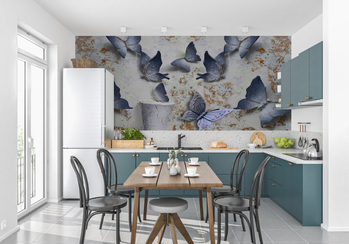 Фотошпалери великі сині метелики