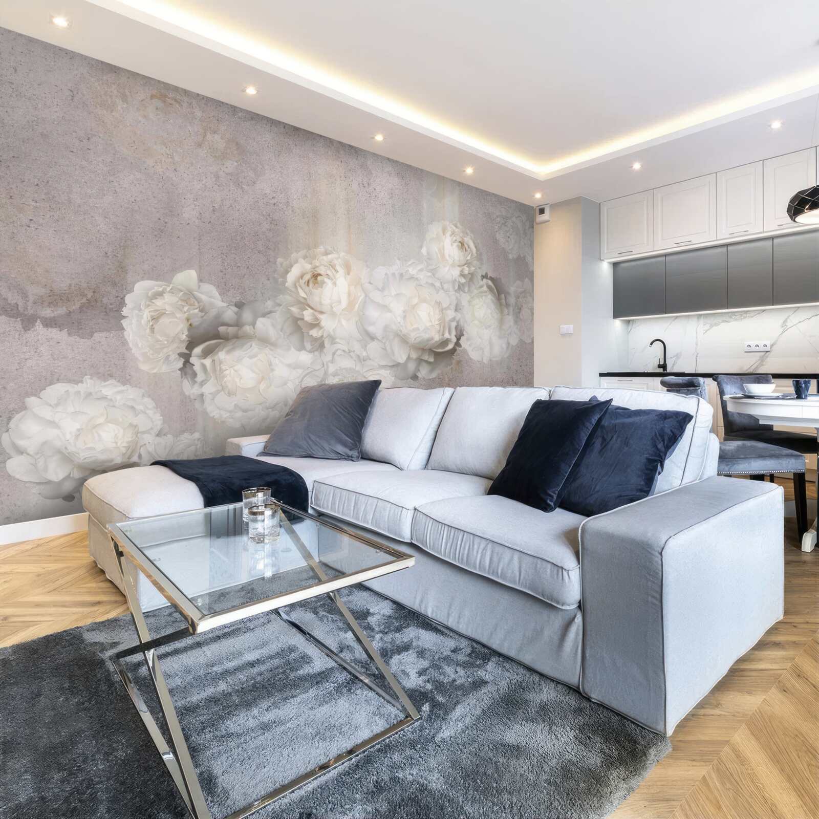 Фотошпалери великі білі квіти