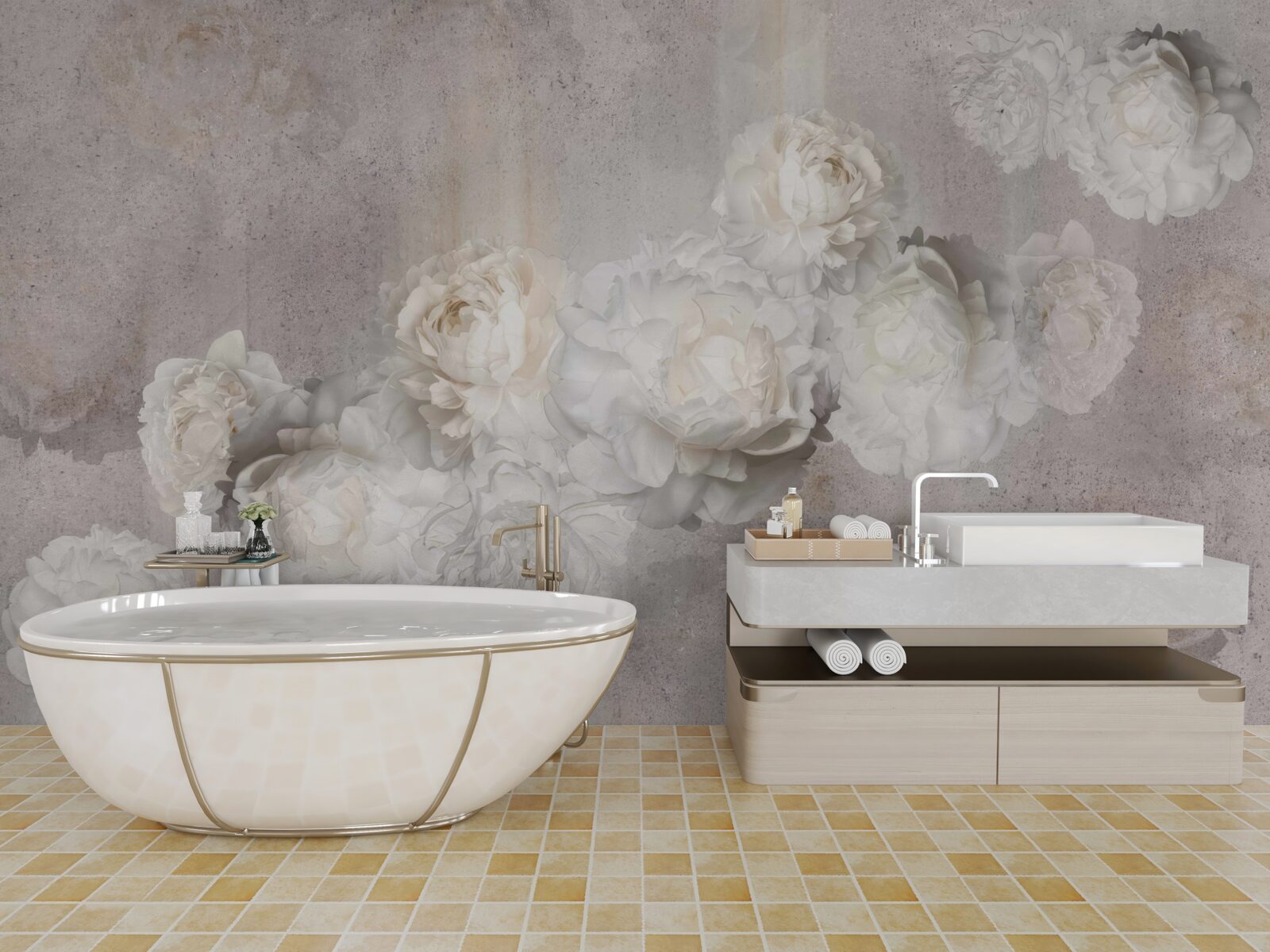 Фотошпалери великі білі квіти