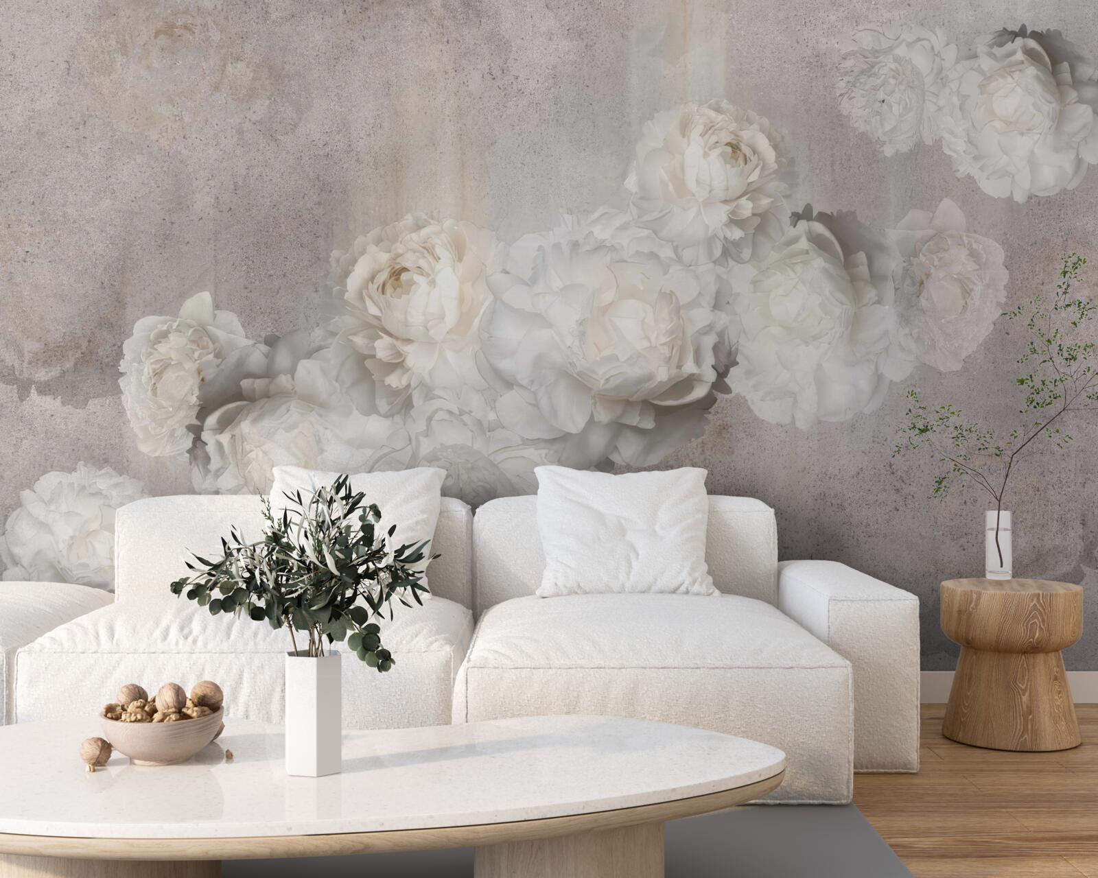 Фотошпалери великі білі квіти