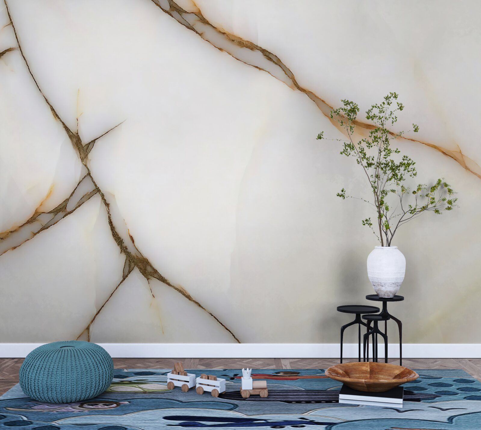 Фотошпалери фон світлий з вигнутими темними лініями