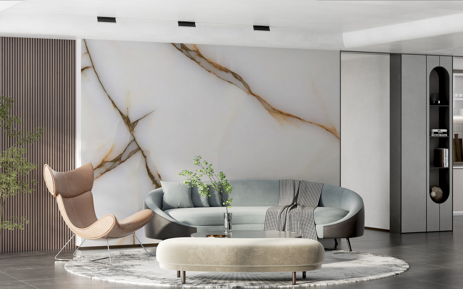 Фотошпалери фон світлий з вигнутими темними лініями