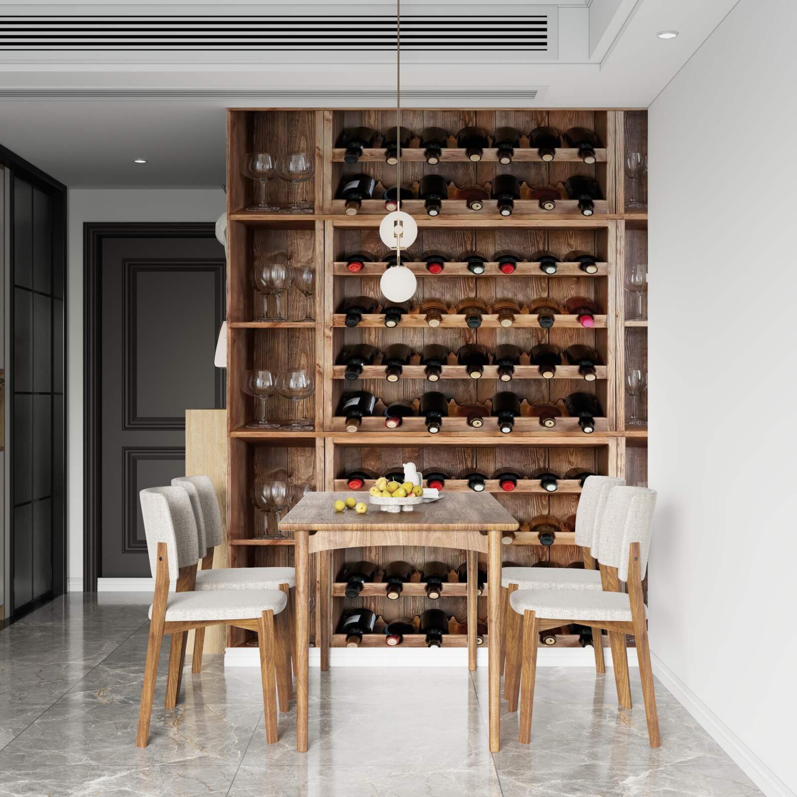 Фотошпалери бар з келихами вина