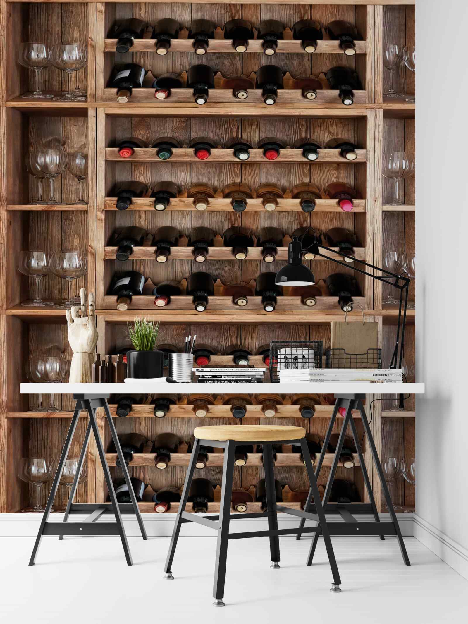 Фотошпалери бар з келихами вина