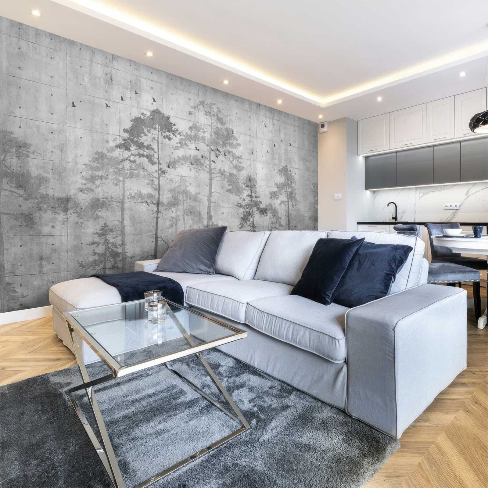 Фотошпалери ліс у чорно-білих тонах