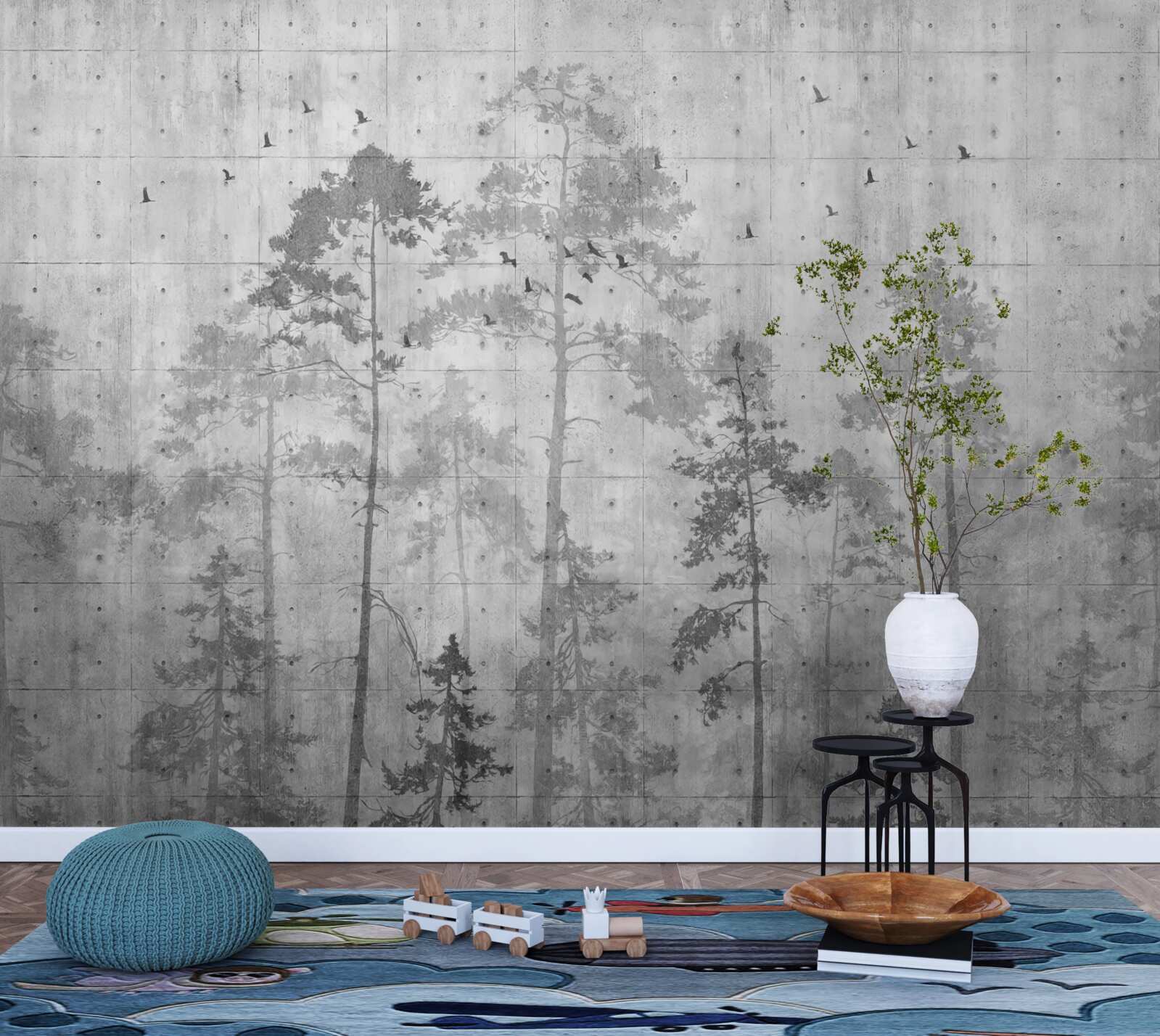 Фотошпалери ліс у чорно-білих тонах