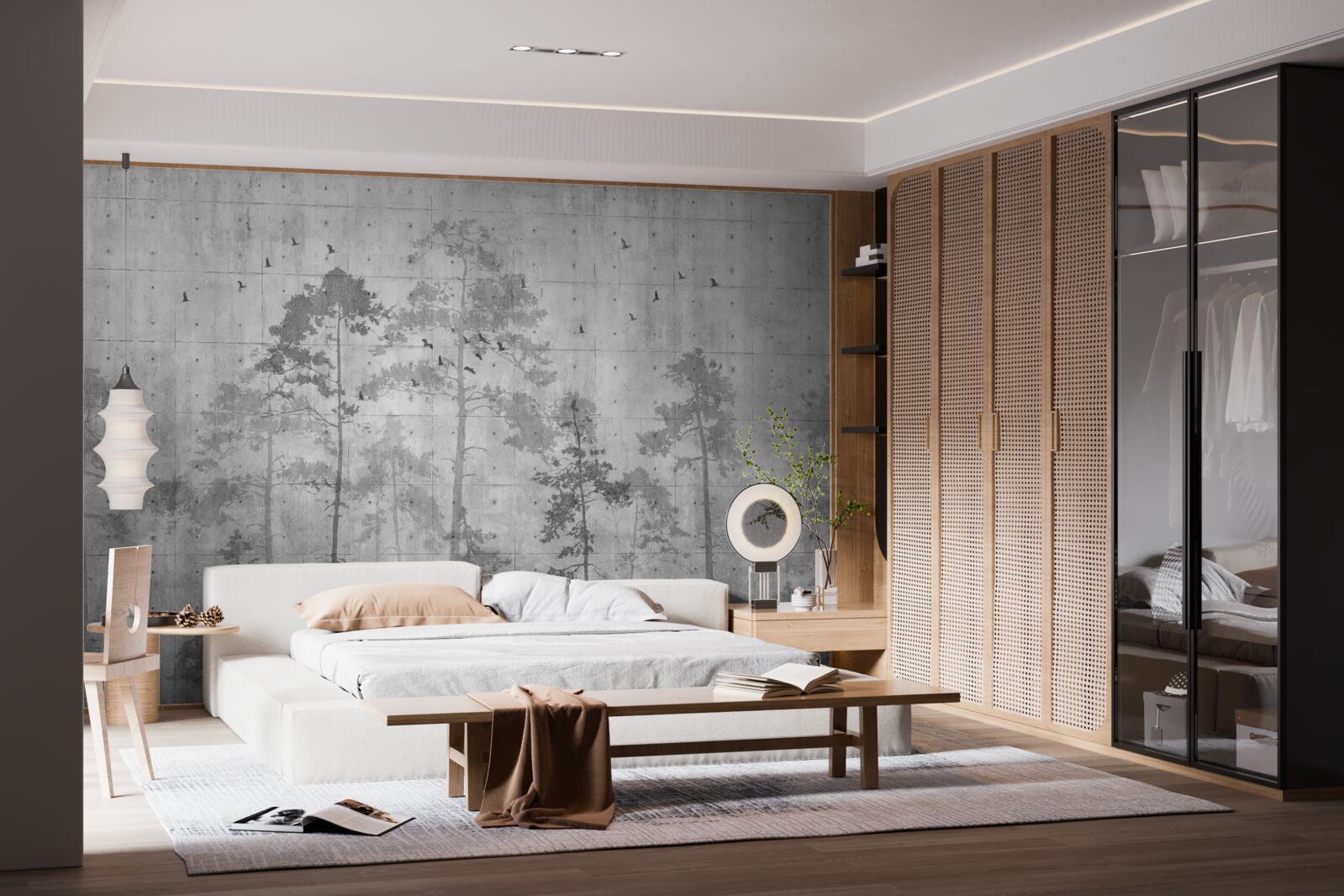 Фотошпалери ліс у чорно-білих тонах