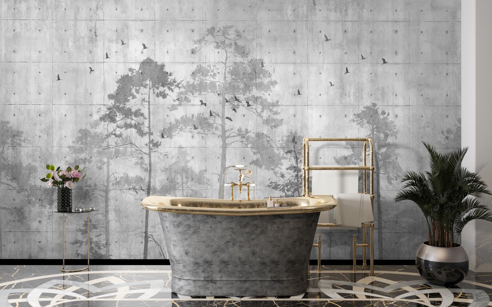 Фотошпалери ліс у чорно-білих тонах