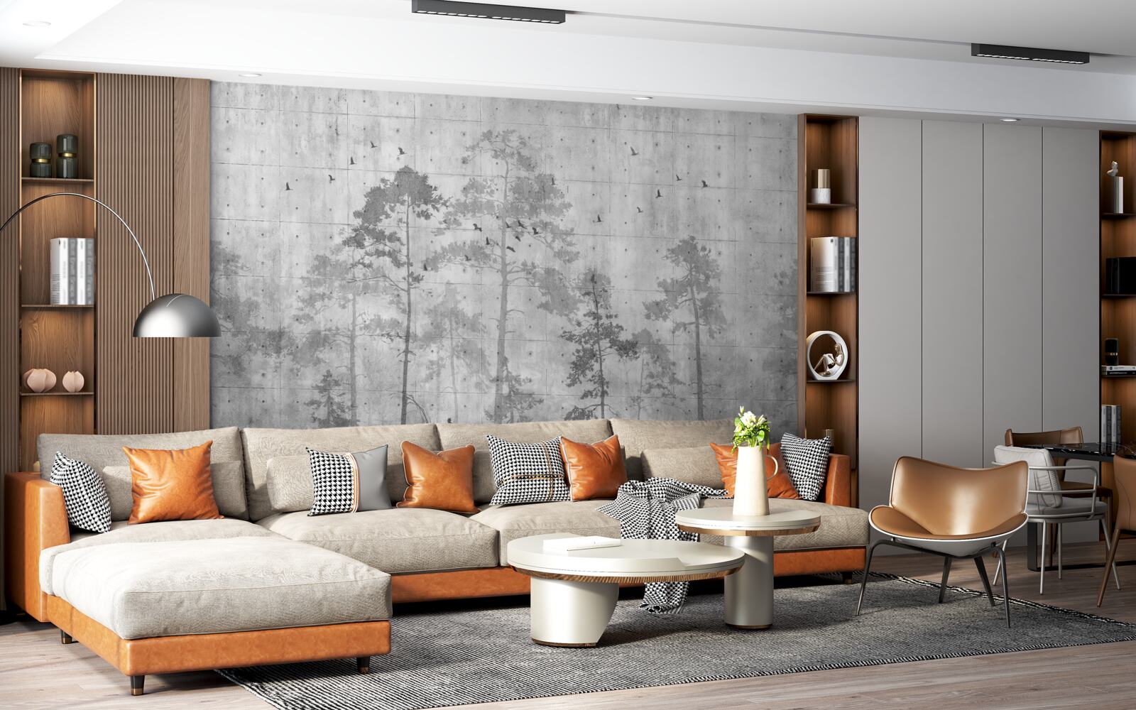 Фотошпалери ліс у чорно-білих тонах