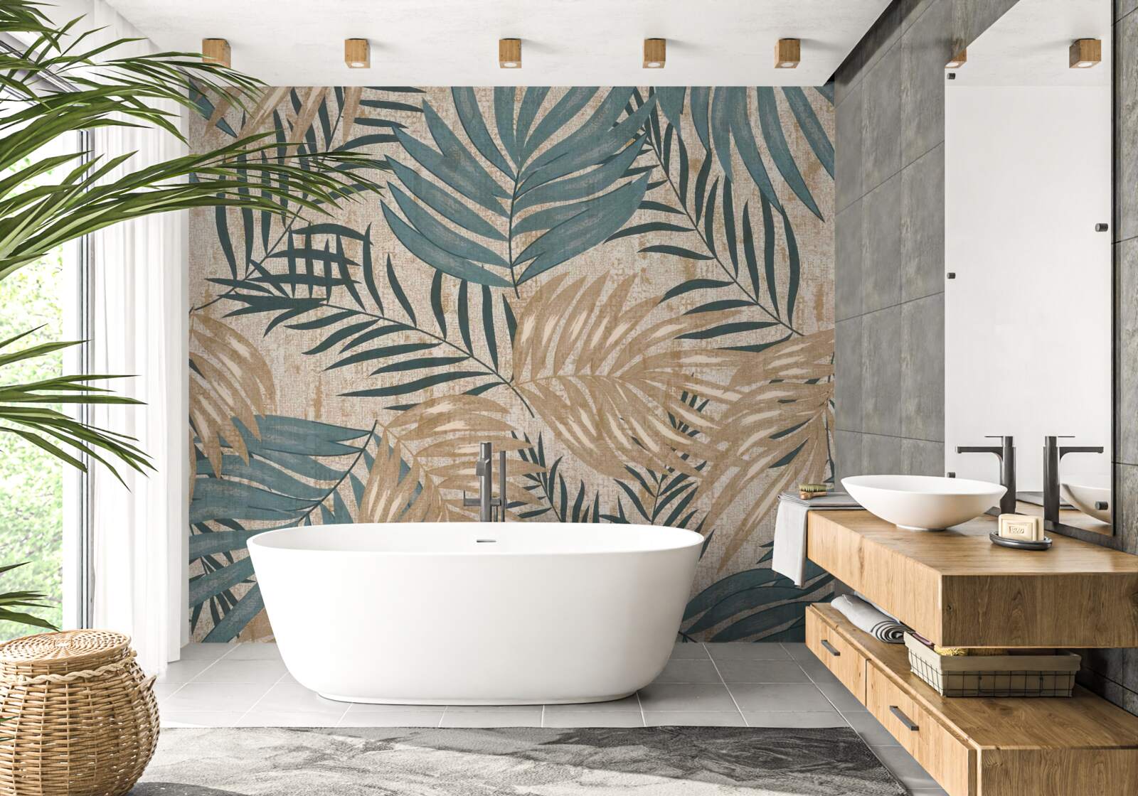 Фотошпалери коричневе та зелене листя