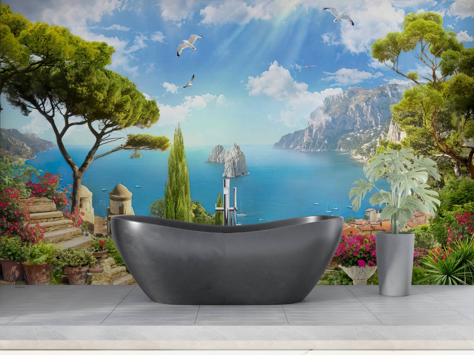 Фотошпалери стежка через зелені чагарники