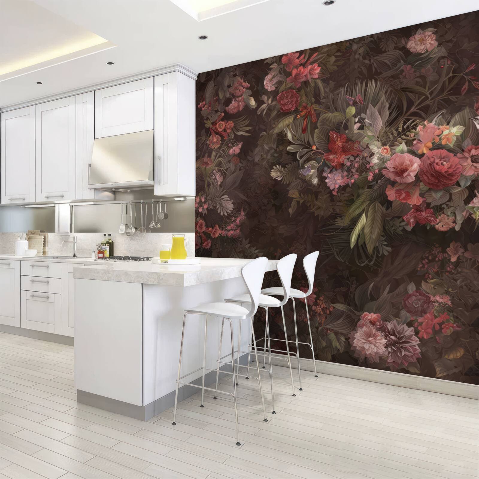 Фотошпалери темний сад з квітами