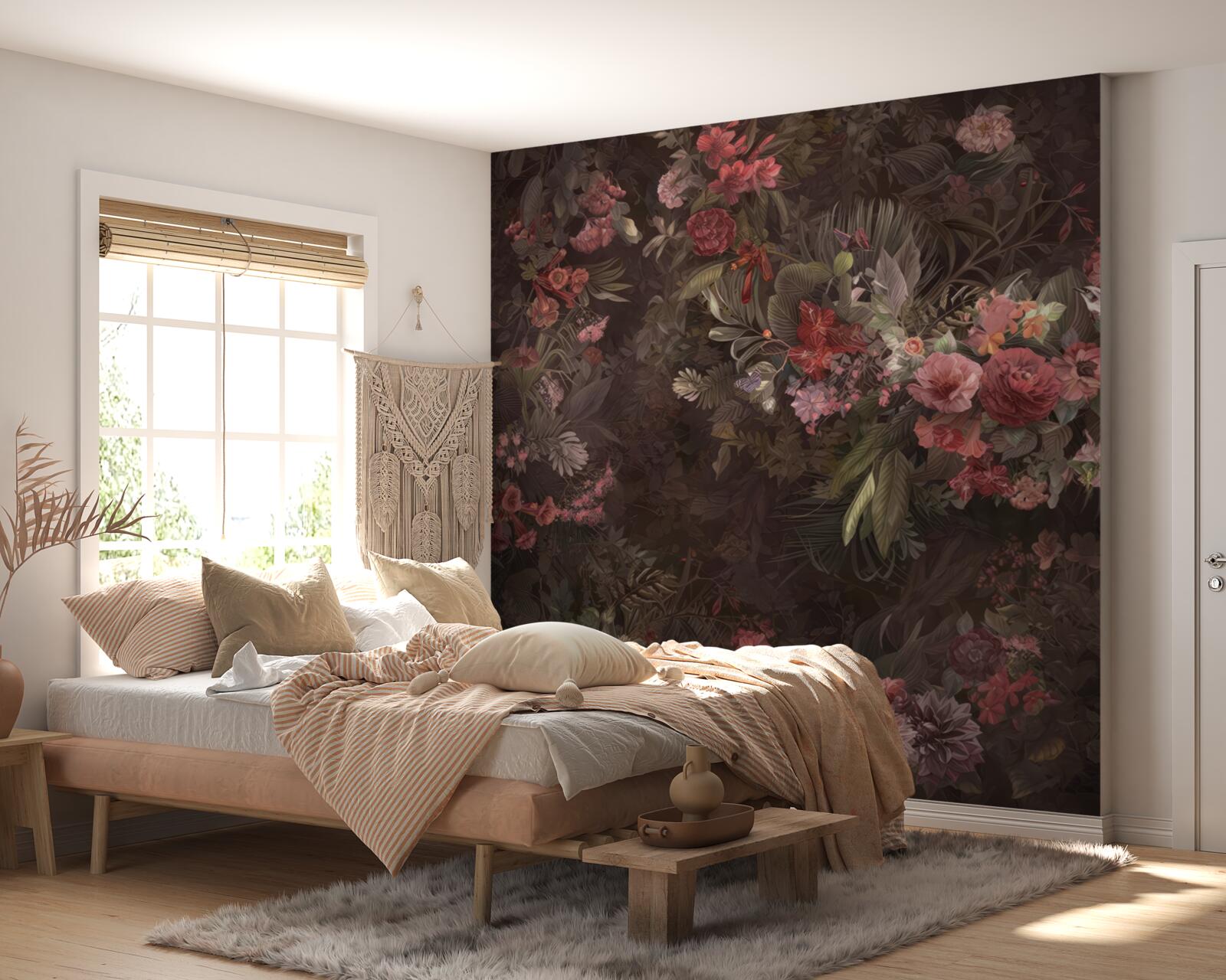 Фотошпалери темний сад з квітами