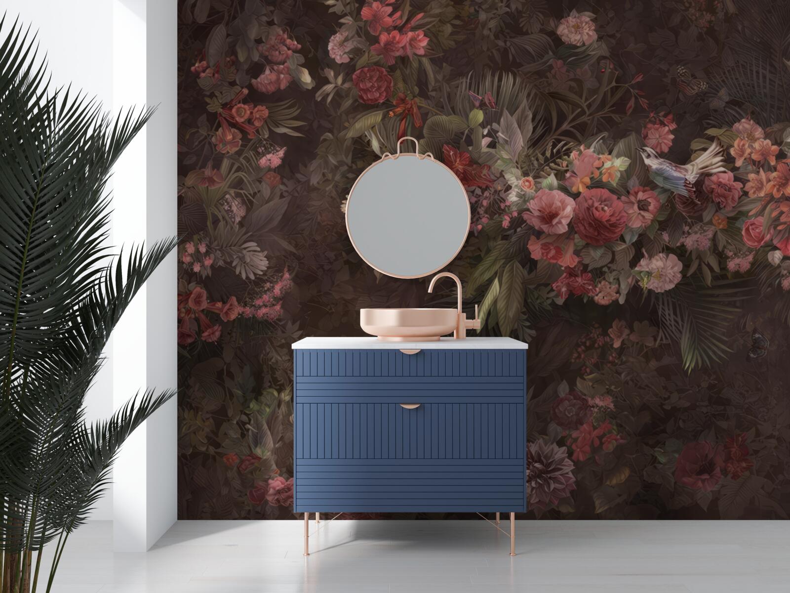 Фотошпалери темний сад з квітами